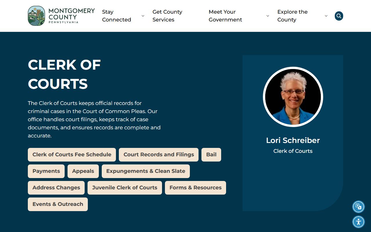 Montgomery County court records Clerk of Courts criminal records