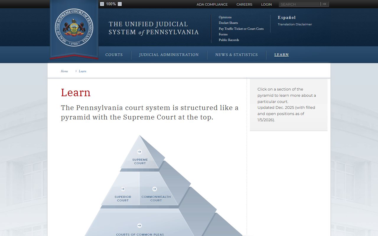 Montgomery County Court of Common Pleas Pennsylvania court hierarchy