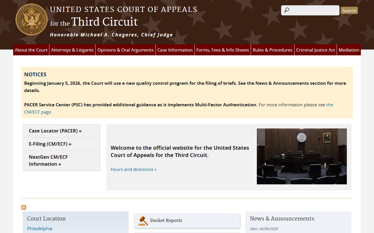 Montgomery County Court of Common Pleas and Third Circuit federal appeals