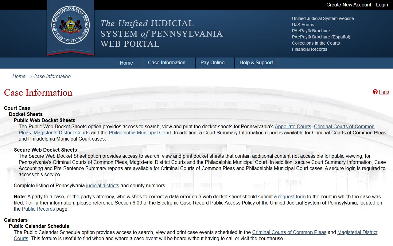 Montgomery County court records UJS case information