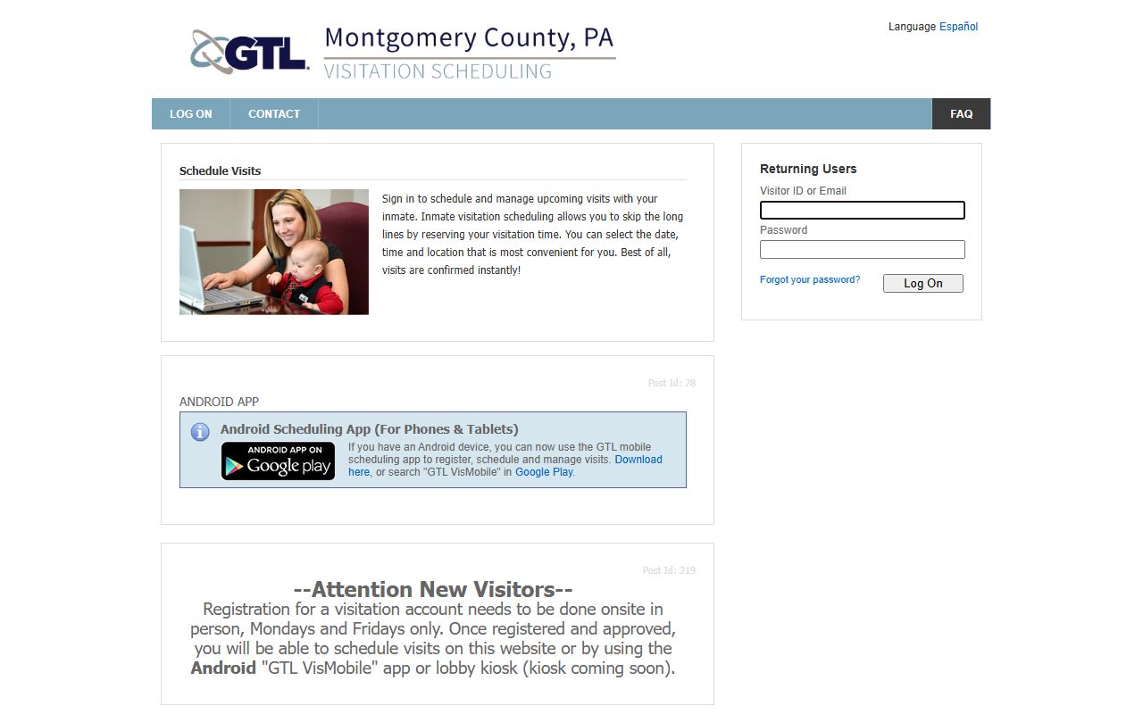 Montgomery County inmate records ViaPath VisitMe portal