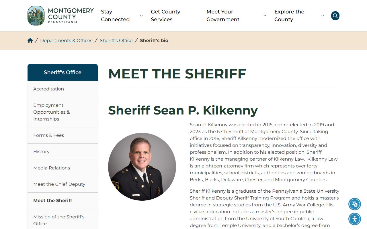 Montgomery County warrant records Meet the Sheriff page