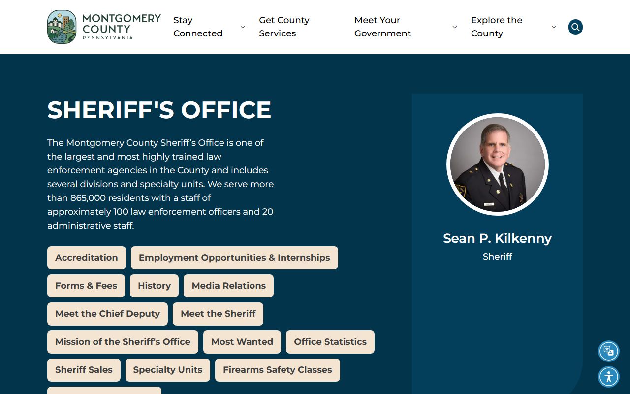 Montgomery County warrant records Sheriff's Office page
